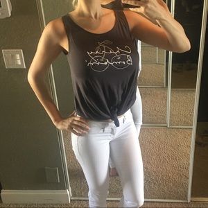 Grey logo crop top